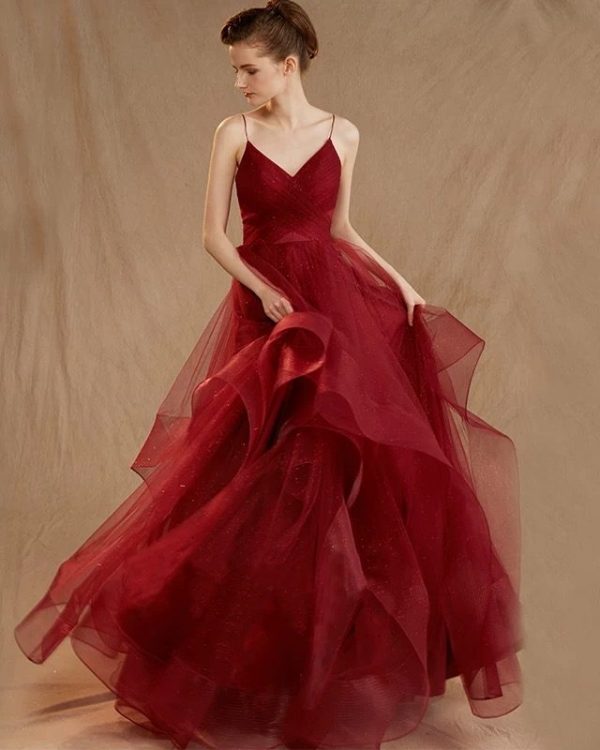 Blink V-Neck Ruffles Gown