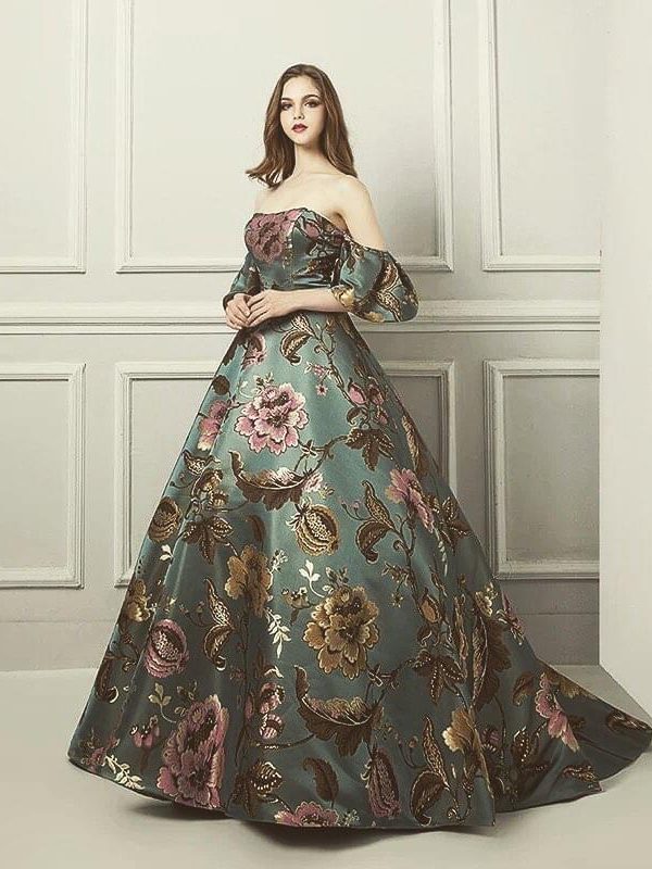 Floral Straight Aline Gown
