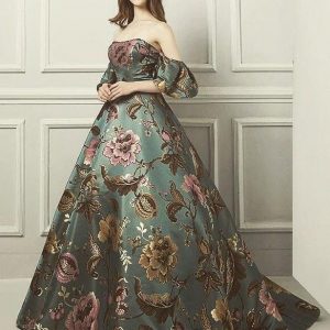 Floral Straight Aline Gown