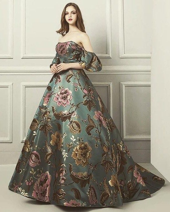Floral Straight Aline Gown