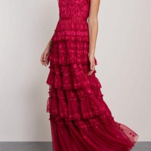 Needle & Thread Darcy Tiered Embroidered Tulle Gown