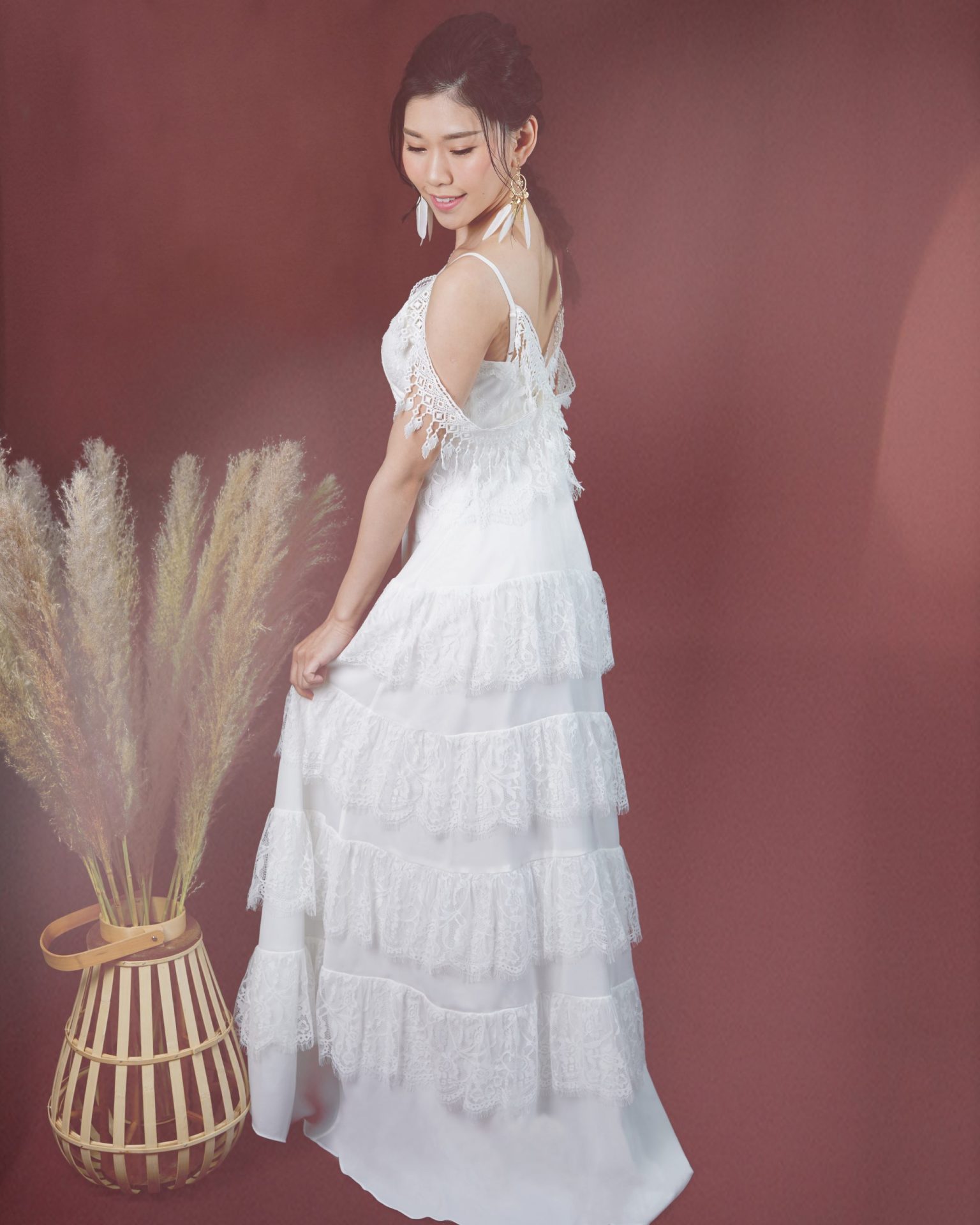 Bohemian Eyelash Lace Layers Gown Bohemian Eyelash Lace Layers Gown