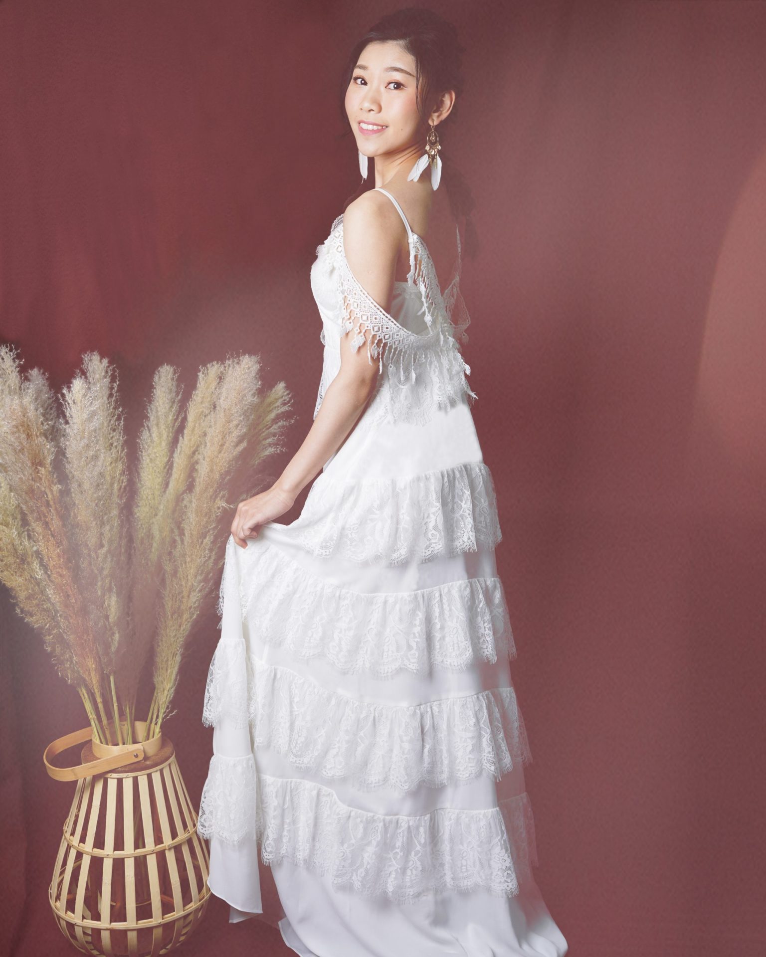 Bohemian Eyelash Lace Layers Gown Bohemian Eyelash Lace Layers Gown