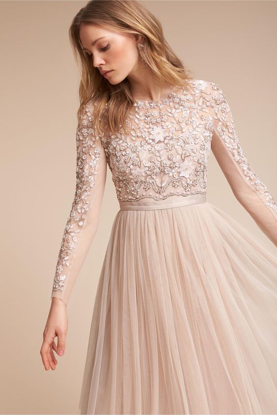 Needle & Thread Rhapsody Open Back Long Sleeved Gown