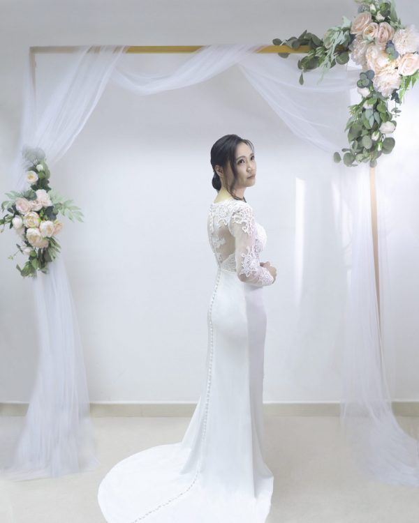 Illusion Back Long Sleeved Lace Mermaid