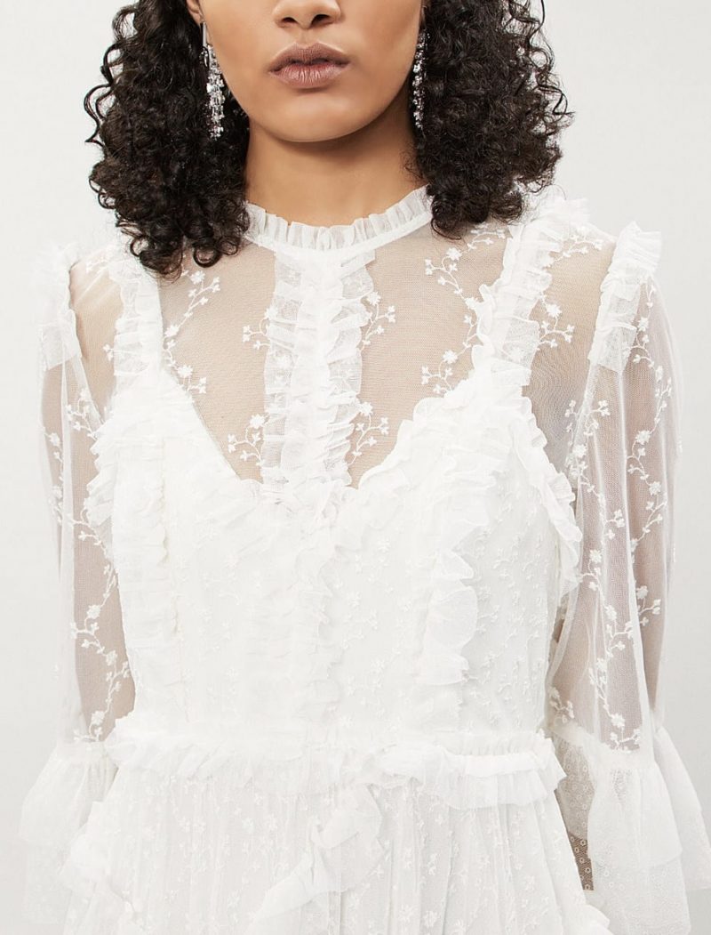 Needle & Thread Floral Embroidered Tulle Gown