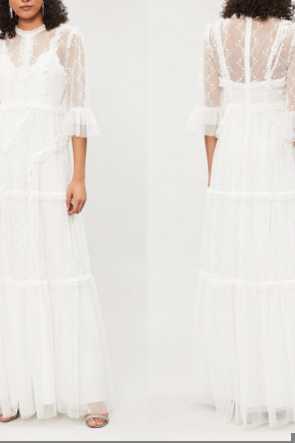 needle and thread deconstructed sequin gown