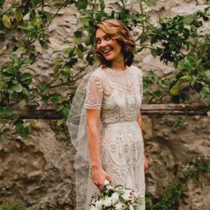 Needle & Thread Tiered Petal Embellished Tulle Gown