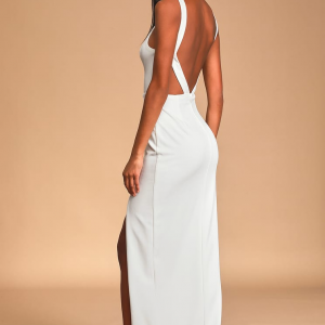 All You Need is Love White Halter Backless Maxi Dress