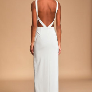 All You Need is Love White Halter Backless Maxi Dress