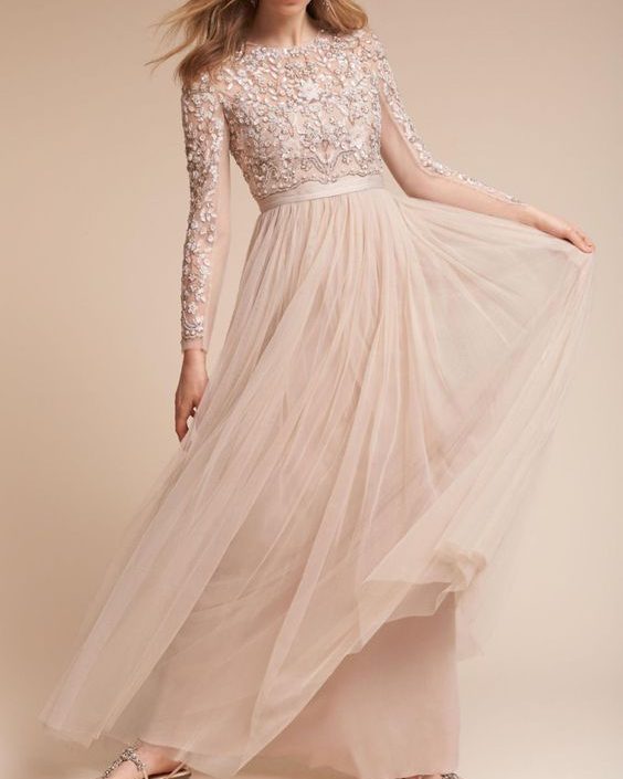 Needle & Thread Rhapsody Open Back Long Sleeved Gown
