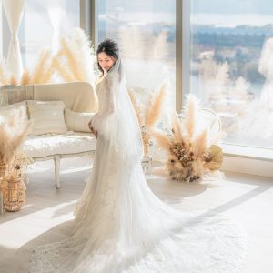 two way lace wedding dress