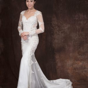 satin vintage wedding dress