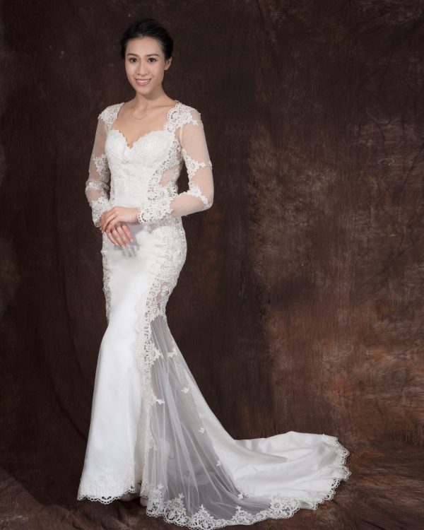 satin vintage wedding dress