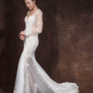 satin vintage wedding dress