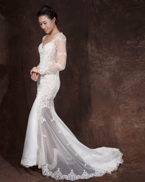 satin vintage wedding dress