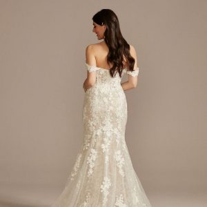 Embellished Illusion Lace Bodysuit Wedding Dress