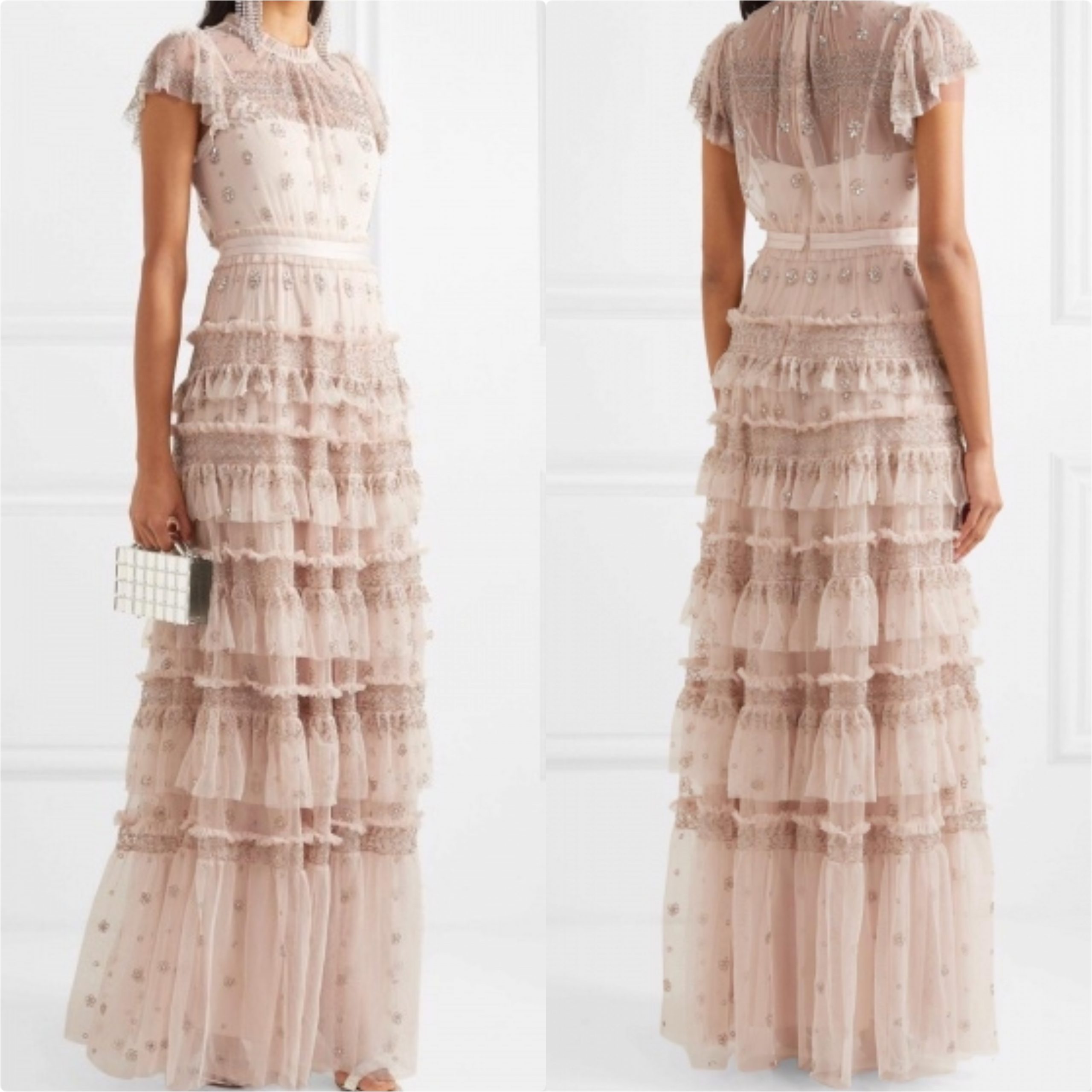 Needle & Thread Andromeda Embellished Ruffled Tiered Gown Needle & Thread Andromeda Embellished Ruffled Tiered Gown