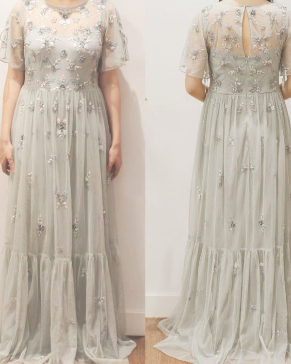 Boho Beaded Mesh Gown