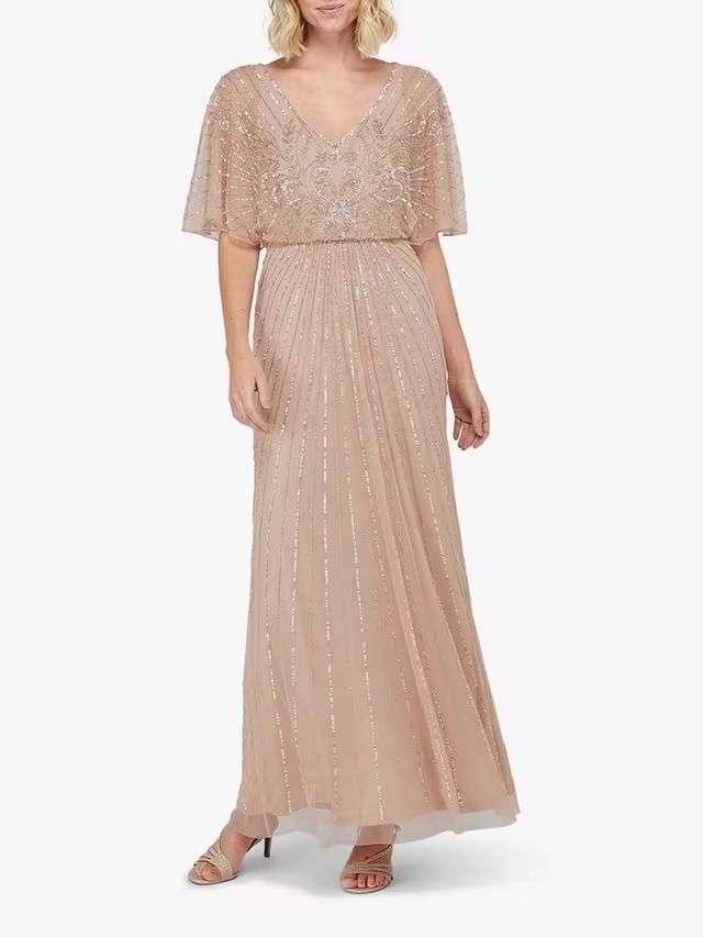 Beaded Mesh Gown