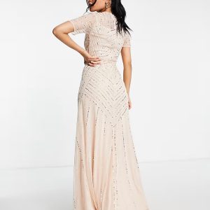 Bridesmaid Short Sleeve Maxi Dress