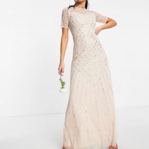 Bridesmaid Short Sleeve Maxi Dress