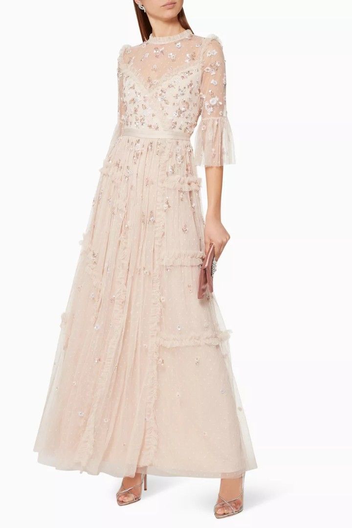 Needle & Thread Shimmer Ditsy Embellished Tulle Gown