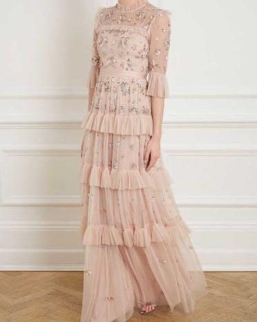 Rose-Quartz Sequin-Embellished Gown