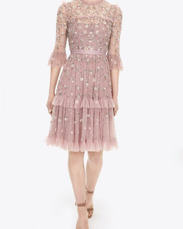 Twilight Tiered Embellished Tulle Dress